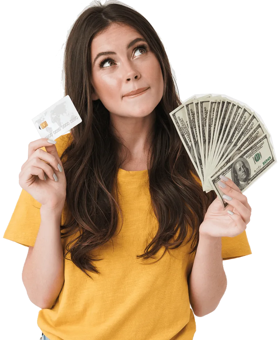 Woman with cash